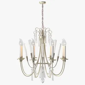 Elegant chandelier with crystals by lightolier